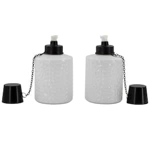 2-Pack White Glass Tabletop Torch