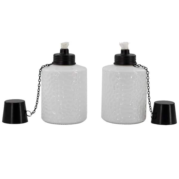 StyleWell 2-Pack White Glass Tabletop Torch