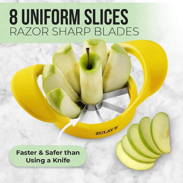 Zulay Kitchen Apple Slicer and Corer - Yellow Z-APPL-SLCR-PLSTC 