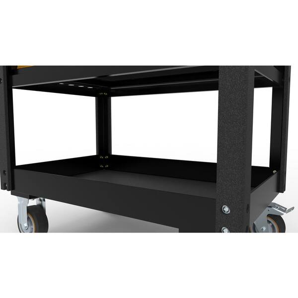 GEARWRENCH GSX 33 in. Black and Orange Steel 4-Drawer Utility Cart with Top and Bottom Storage and Optional Powertool Rack