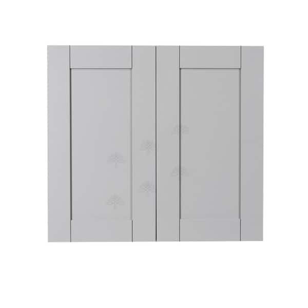 LIFEART CABINETRY Anchester Assembled 30x30x12 in. Wall Cabinet with 2 Doors 2 Shelves in Light Gray