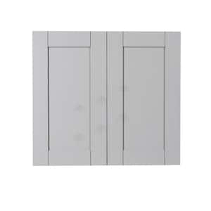 LIFEART CABINETRY Anchester Assembled 30x15x12 in. Wall Mullion Door Cabinet with 2 Doors in Light Gray