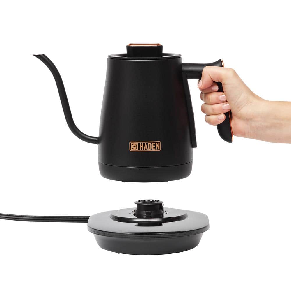 Haden Black and Copper Stainless Steel Gooseneck Electric Kettle