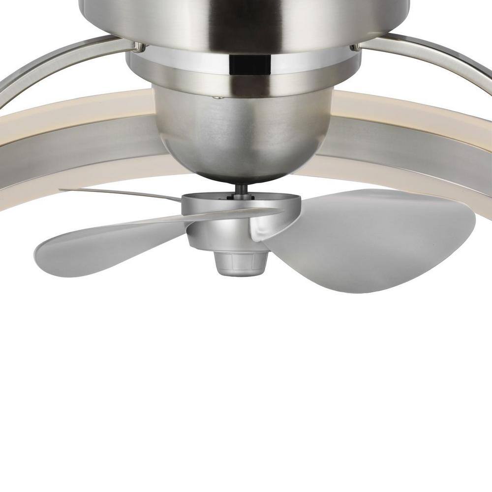 Brushed Nickel 21" LED Ceiling Fan with Remote and Lighting