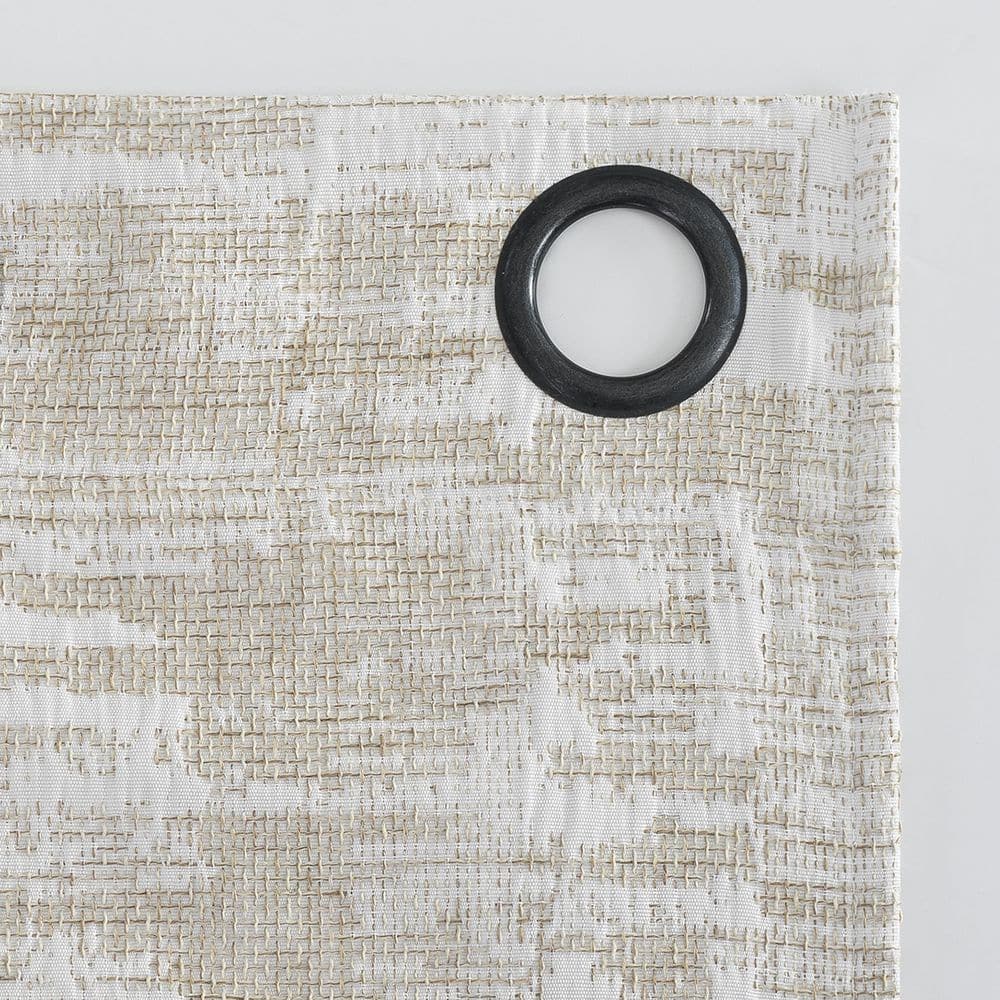 96" x 40" Beige Linen Blackout Grommet Curtain Panel