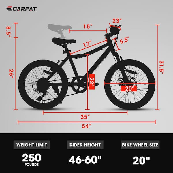 Bike size for 46 inch boy hotsell