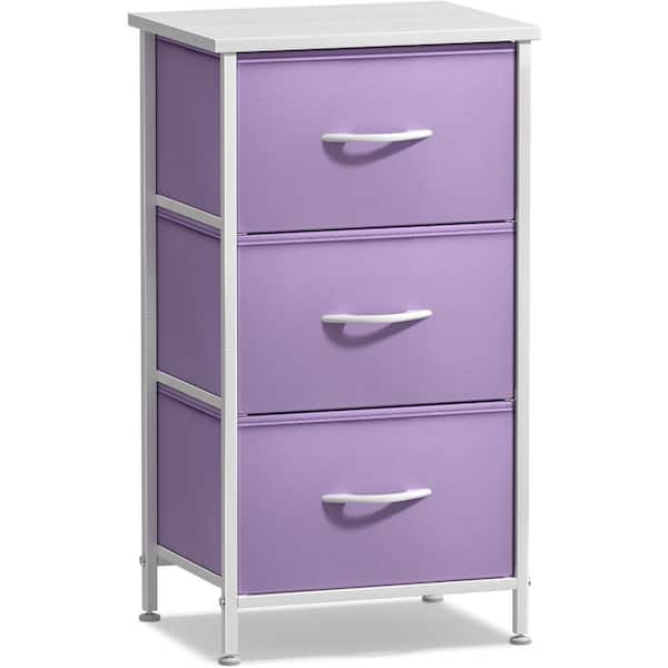 Sorbus 3 Drawers Purple Nightstand 28.75 in. H x 17.75 in. W x Sorbus 3 Drawers Purple Nightstand 28.75 in. H x 17.75 in. W x