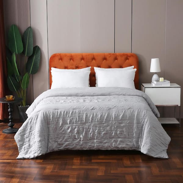 St. James Home Crinkled Down Alternative Gray Polyester Twin Blanket