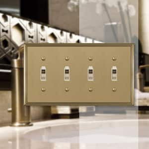 Rhodes 4 Gang Toggle Metal Wall Plate - Brushed Bronze