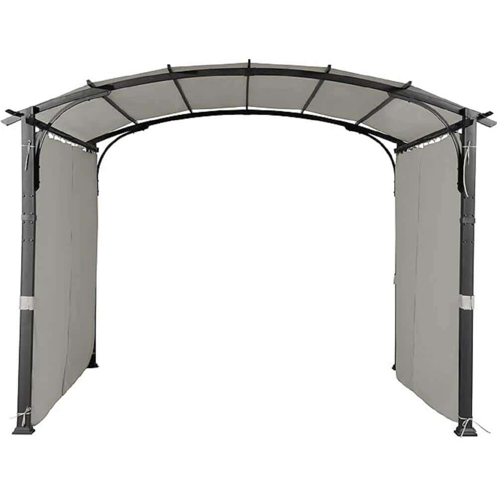 10 ft. x 10 ft. Gray Top Outdoor Arched Roof Metal Pergola Canopy with Gray Mosquito Mesh Sidewalls price history on PriceWatchPro