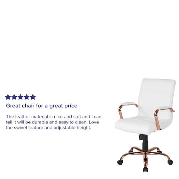 white and rose gold computer chair