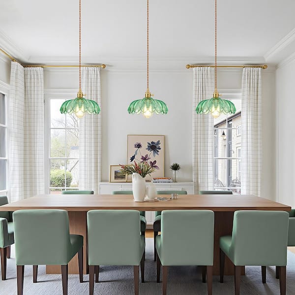 Morauroral Modern 1-Light Mid-Century Plug-In Green Hanging