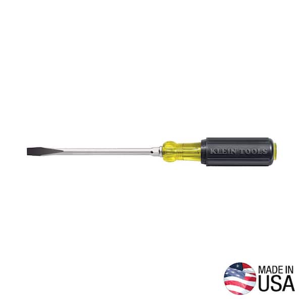 Klein Tools 7/32 in. Keystone-Tip Flat Head Screwdriver with 3 in. Round Shank-Cushion Grip Handle