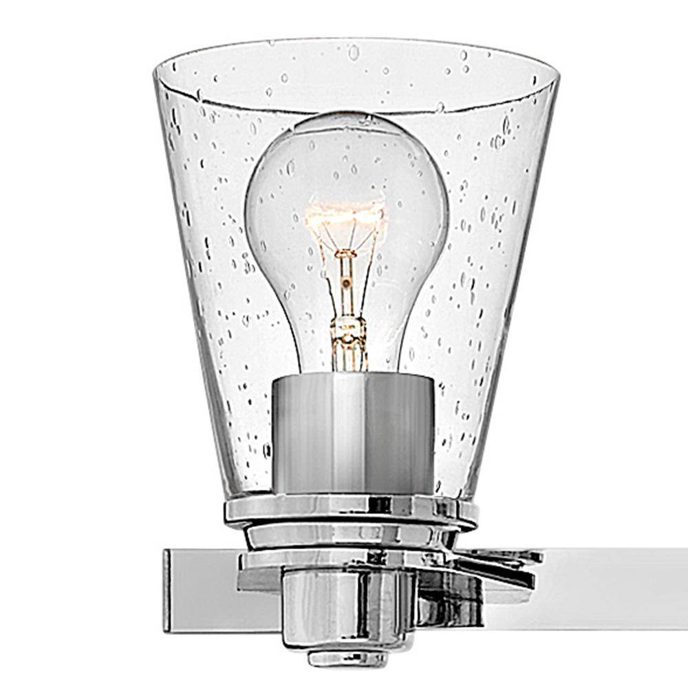 Avon Chrome 6-Light Bath Vanity with Clear Seedy Glass Shade