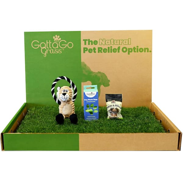 Unbranded Gotta Go Grass Potty Pad Refill Plus Treat Plus Waste Bags Plus Squeaky Toy (2-Pack)
