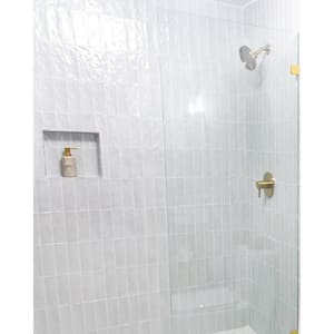 Blue 2.5 in. x 8 in. Polished and Honed Ceramic Subway Mosaic Tile (50 Cases/269 sq. ft./Pallet)