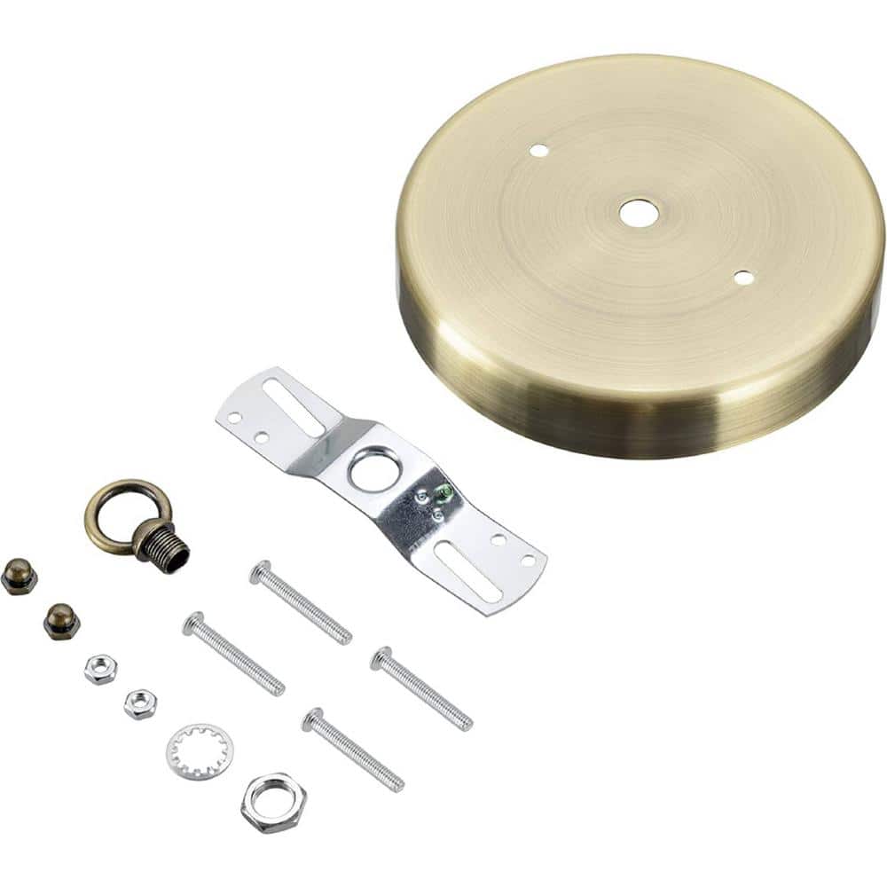 5-1/8 in. Dia with loop and 7/16 in. Center Hole, Antique Brass Finish, Cha