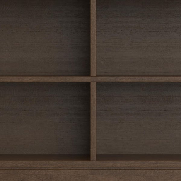 Harper 30 in. Tall Solid Wood 4 Shelf Low Bookcase in Walnut Brown