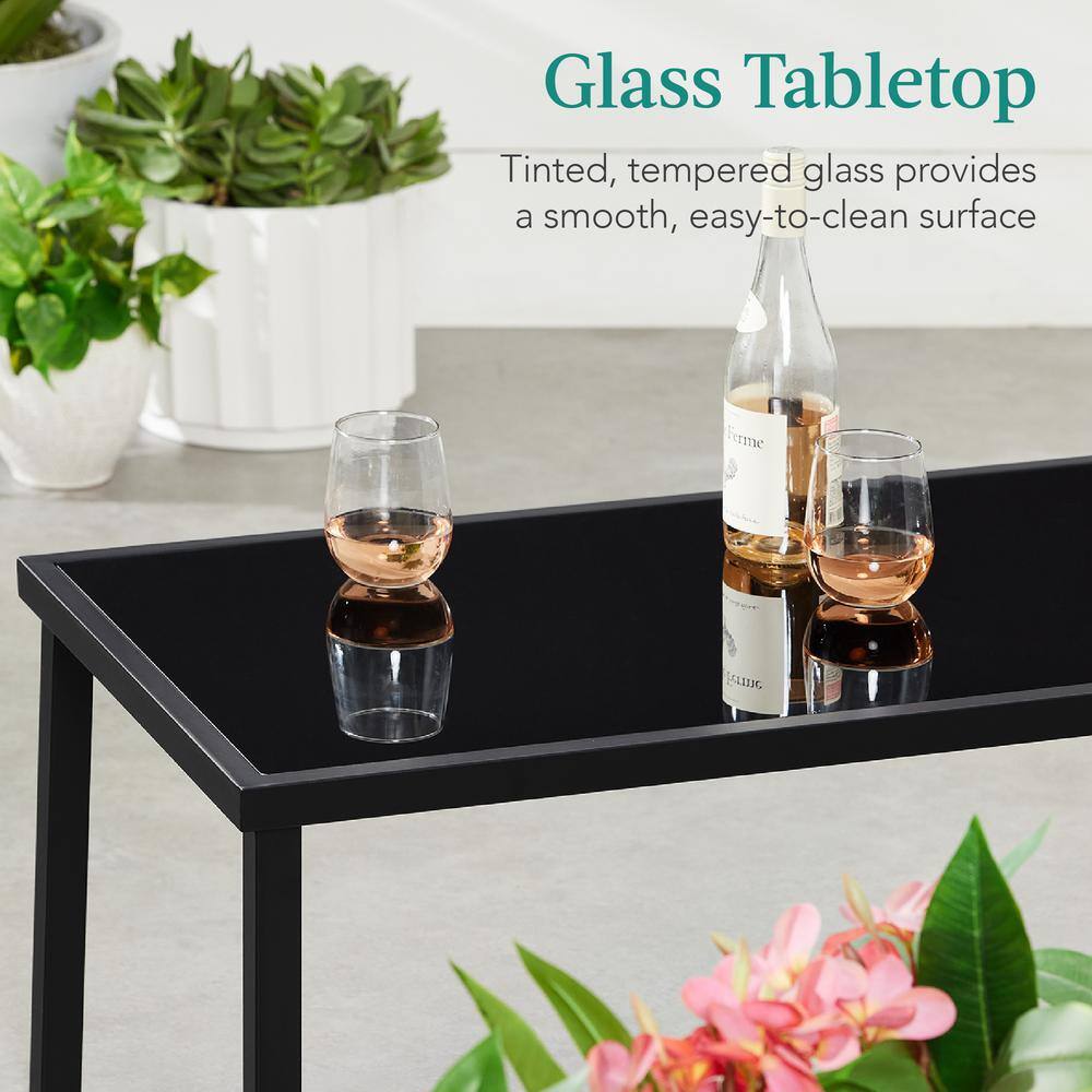 4-Piece Blue Steel Patio Conversation Set with Coffee Table