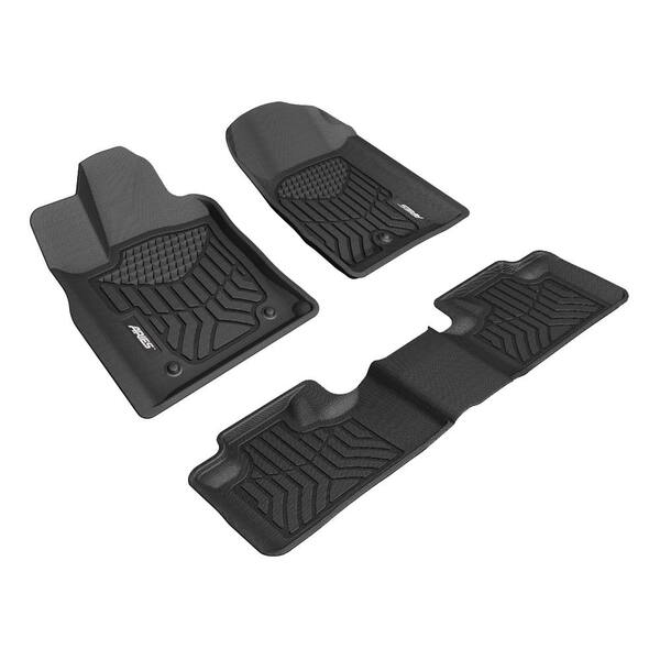 Aries StyleGuard XD Black Custom Heavy Duty Floor Liners, Select Dodge Durango, Jeep Grand Cherokee, 1st and 2nd Row