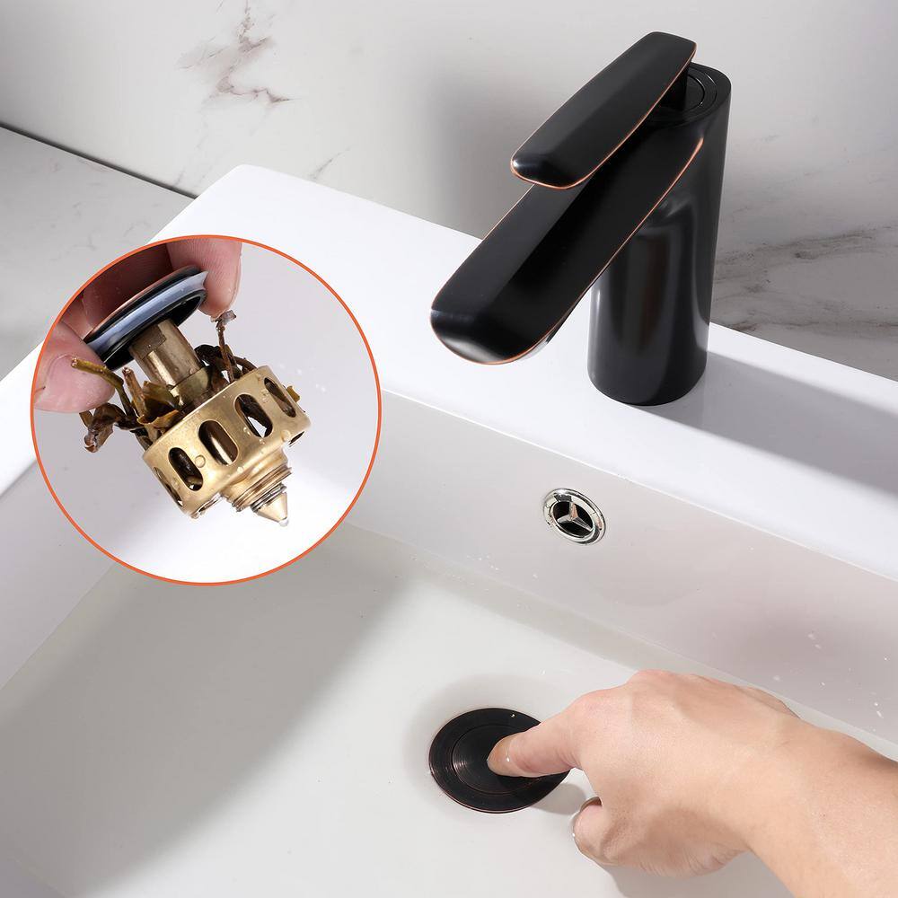 Oil Rubbed Bronze Bathroom Sink Pop-Up Drain Kit with Overflow