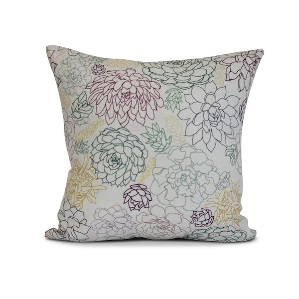 Unbranded Opal Floral Print Throw Pillow in Purple
