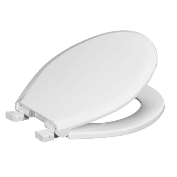 CENTOCO Round Closed Front Toilet Seat with Safety Close Plus Lift and Clean in White