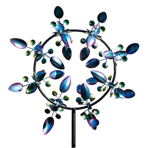 Unbranded Peacock Wind Spinners Outdoor Garden Spinners Metal Large 87 in. Wind Sculptures for Yard Décor (87 in. x 30 in.)
