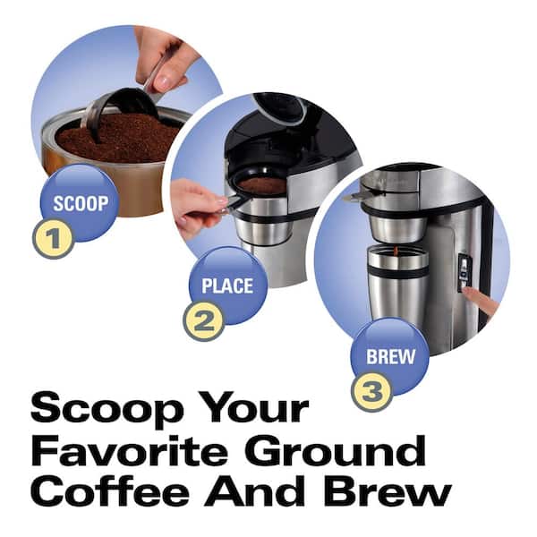 Hamilton Beach Scoop Single Serve Coffee Maker, Fast Brewing, SS