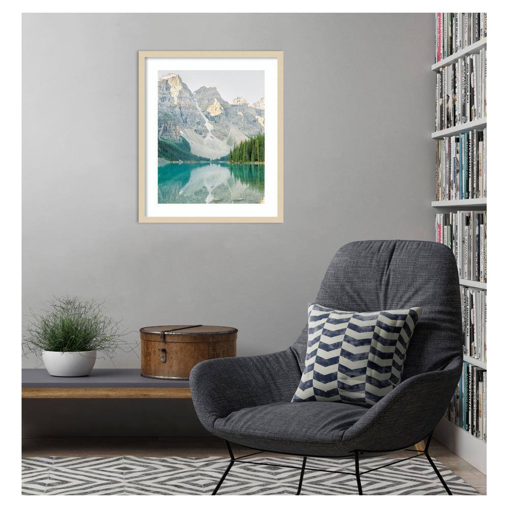 Mountain Reflection III Natural Wood Framed Scenic Photography Print