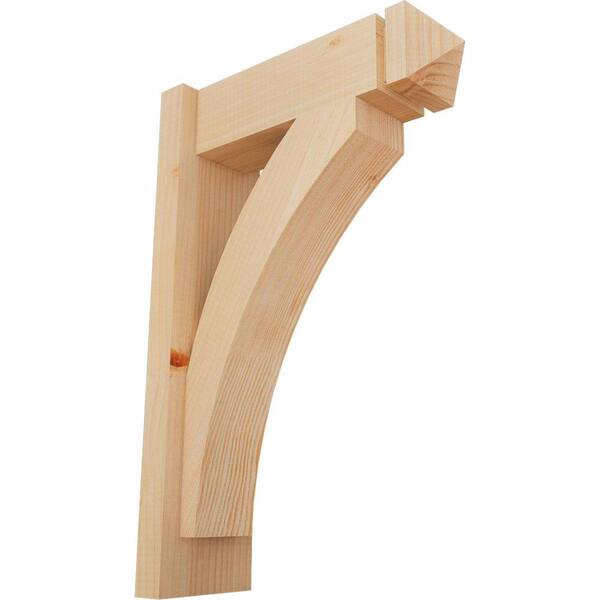 Ekena Millwork 6 in. x 24 in. x 16 in. Douglas Fir Thorton Arts and Crafts Smooth Outlooker