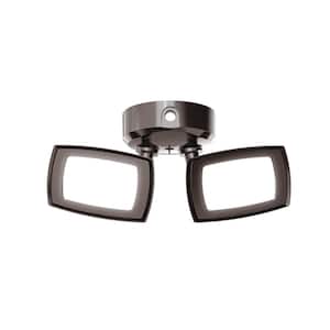 150W Equivalent Inegrated LED Bronze Outdoor Twin Head Security Flood Light, 3000 Lumens