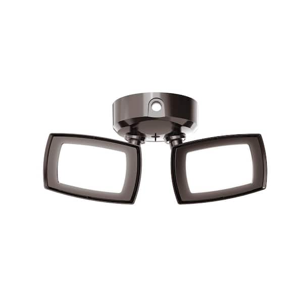 PROBRITE 150W Equivalent Inegrated LED Bronze Outdoor Twin Head Security Flood Light, 3000 Lumens