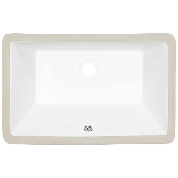 Ticor Belfast 20.75 in. Undermount Vanity Sink in White