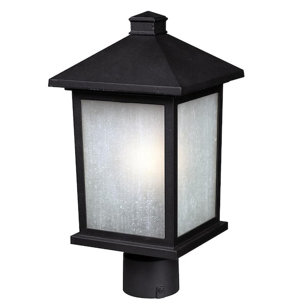 Unbranded Holbrook 1-Light Black 112.25 in. Aluminum Hardwired Outdoor Weather Resistant Post Light Set with No Bulb Included
