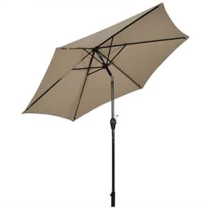9 ft. Iron Market Tilt Patio Umbrella in Tan