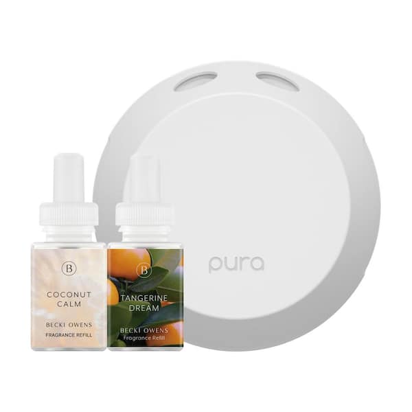 Pura Becki Owens - Smart Home Fragrance Diffuser Starter Set - V4 (Coconut Calm and Tangerine Dream)