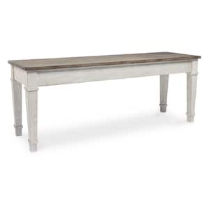 48.0 in. Brown and White Dining Bench with Under Seat Storage
