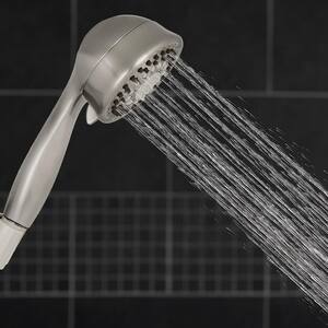 5-Spray 3.5 in. Single Wall Mount 1.8 GPM Handheld Adjustable Shower Head in Brushed Nickel