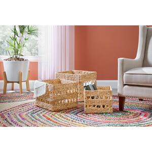 Wicker Cube Storage Baskets (Set of 3)