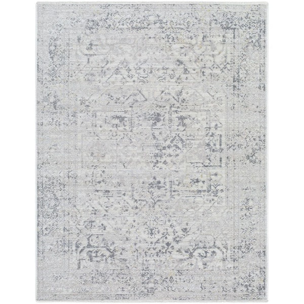 Azhar Grey Traditional 7 ft. x 9 ft. Indoor Area Rug