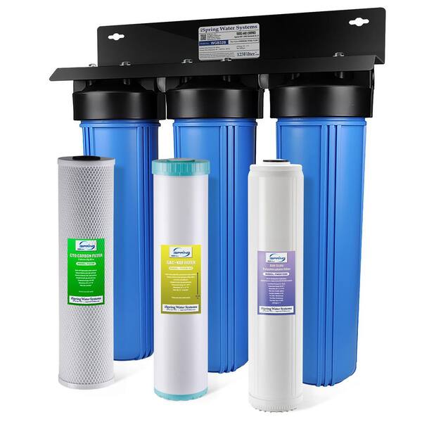 ISPRING Whole House Water Filter System w/Polyphosphate AntiScale, GAC