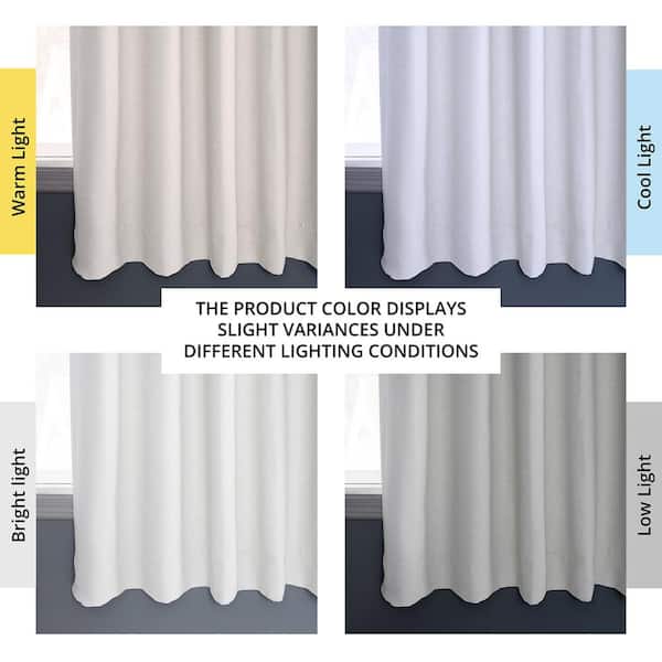 Chalk Off White Textured Bellino Room Darkening Curtains-50 in. W x 63 in.L Rod pocket with Back Tab Single Window Panel