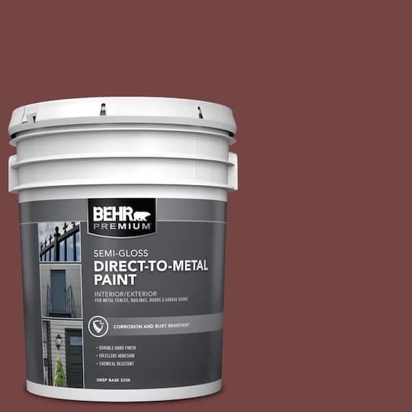 BEHR PREMIUM 5 gal. #S130-7 Cherry Cola Semi-Gloss Direct to Metal Interior/Exterior Paint