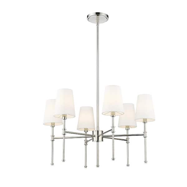 Adorra 6 light Polished Nickel Chandelier Ceiling Light
