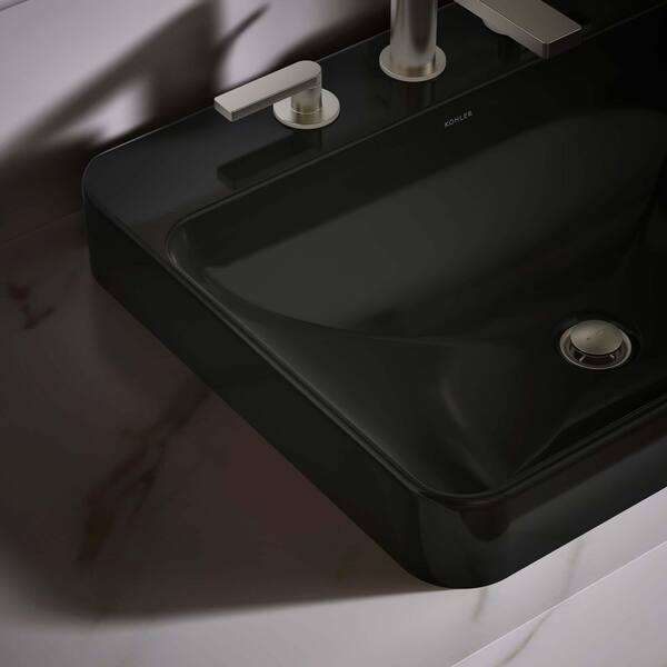KOHLER Vox 23 x 18.125 Vessel Bathroom Sink in Black Vitreous