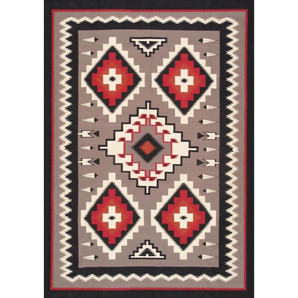 Tuscany Grey/Black 9 ft. x 12 ft. Geomatric Area Rug