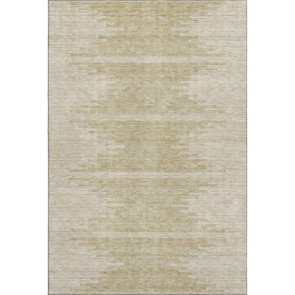 Mayfield Premium Machine Washable Indoor/Outdoor Geometric AMF647 Beige 2 ft. 6 in. x 3 ft. 10 in. Area Rug