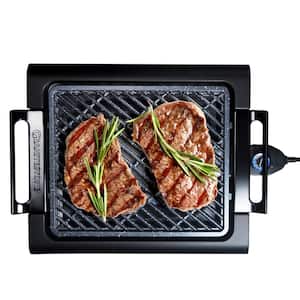 224 sq. in. Triple Layer Non-Stick Titanium and Diamond Infused Coating Electric Smoke-less Indoor Grill