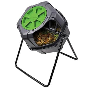 29 Gal. Black/Green Outdoor Garden Rolling Compost Tumbler Bin